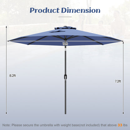 10 Feet Outdoor Patio Umbrella, Tilt Crank, Navy Outdoor Umbrellas at Gallery Canada