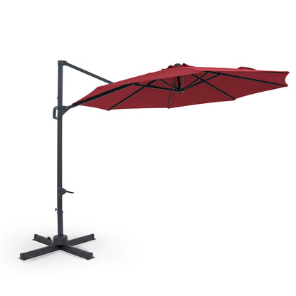10 Feet Patio Cantilever Umbrella, Easy Tilt Adjustment, Wine Outdoor Umbrellas at Gallery Canada