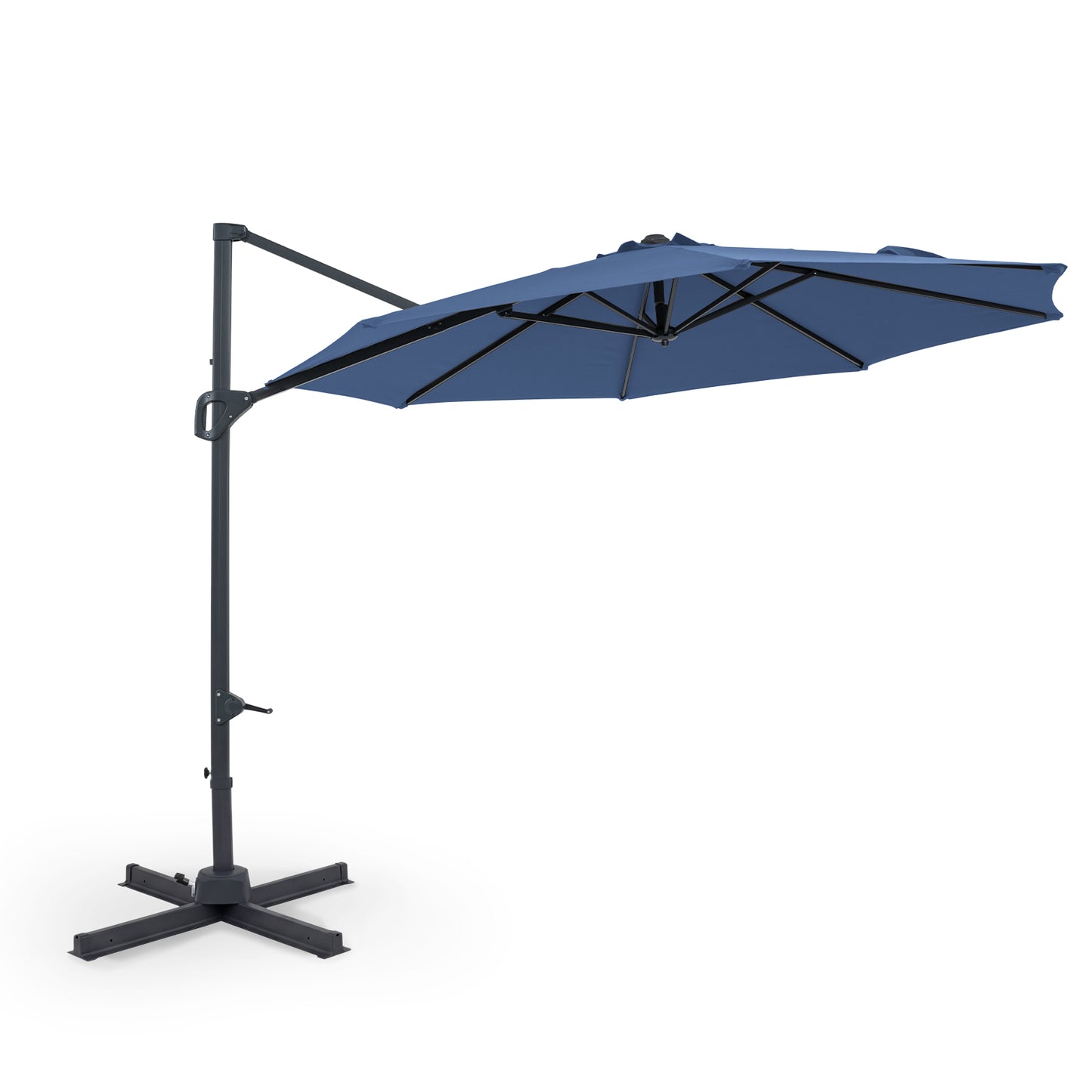 10 Feet Patio Cantilever Umbrella, Easy Tilt Adjustment, Navy Outdoor Umbrellas at Gallery Canada
