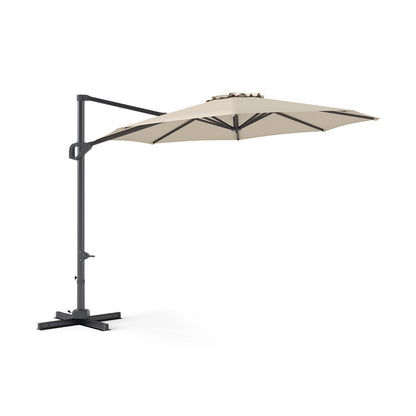 10 Feet Patio Cantilever Umbrella, Easy Tilt Adjustment, Beige Outdoor Umbrellas at Gallery Canada