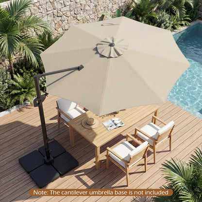 10 Feet Patio Cantilever Umbrella, Easy Tilt Adjustment, Beige Outdoor Umbrellas at Gallery Canada