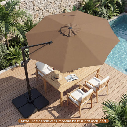 10 Feet Patio Cantilever Umbrella, Easy Tilt Adjustment, Brown Outdoor Umbrellas at Gallery Canada