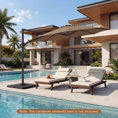 10 Feet Patio Cantilever Umbrella, Easy Tilt Adjustment, Brown Outdoor Umbrellas at Gallery Canada