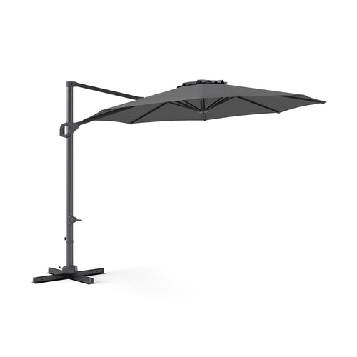 10 Feet Patio Cantilever Umbrella, Easy Tilt Adjustment, Gray