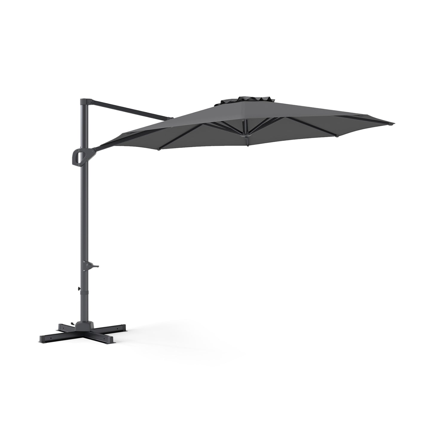 10 Feet Patio Cantilever Umbrella, Easy Tilt Adjustment, Gray Outdoor Umbrellas at Gallery Canada