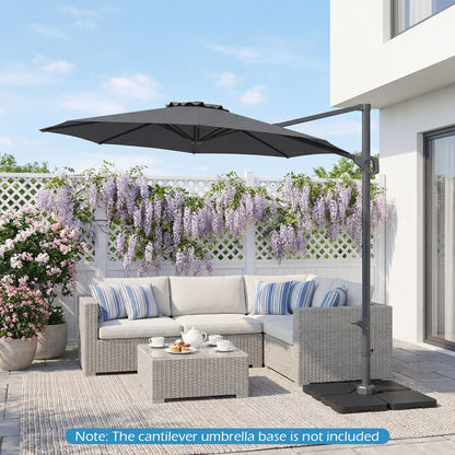 10 Feet Patio Cantilever Umbrella, Easy Tilt Adjustment, Gray Outdoor Umbrellas at Gallery Canada