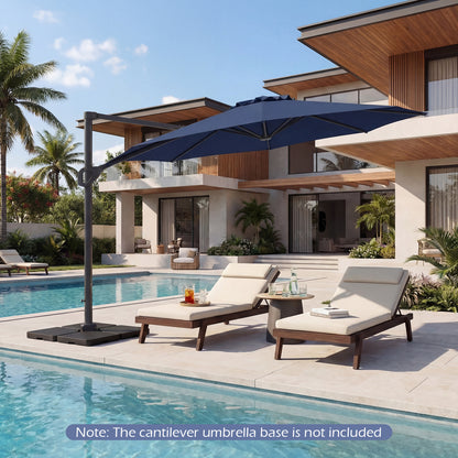 10 Feet Patio Cantilever Umbrella, Easy Tilt Adjustment, Navy Outdoor Umbrellas at Gallery Canada