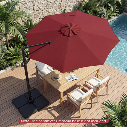 10 Feet Patio Cantilever Umbrella, Easy Tilt Adjustment, Wine Outdoor Umbrellas at Gallery Canada