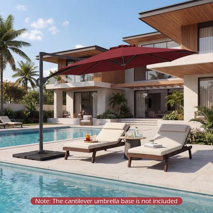 10 Feet Patio Cantilever Umbrella, Easy Tilt Adjustment, Wine Outdoor Umbrellas at Gallery Canada