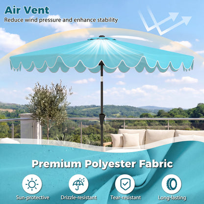 10 Feet Patio Umbrella, Weighted Base, Sandbags, Turquoise Outdoor Umbrellas at Gallery Canada