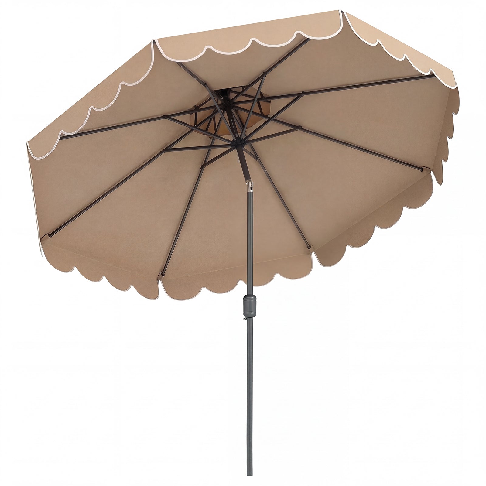 10 Feet Patio Umbrella, Push Button Tilt, Crank, Coffee Outdoor Umbrellas Coffee at Gallery Canada