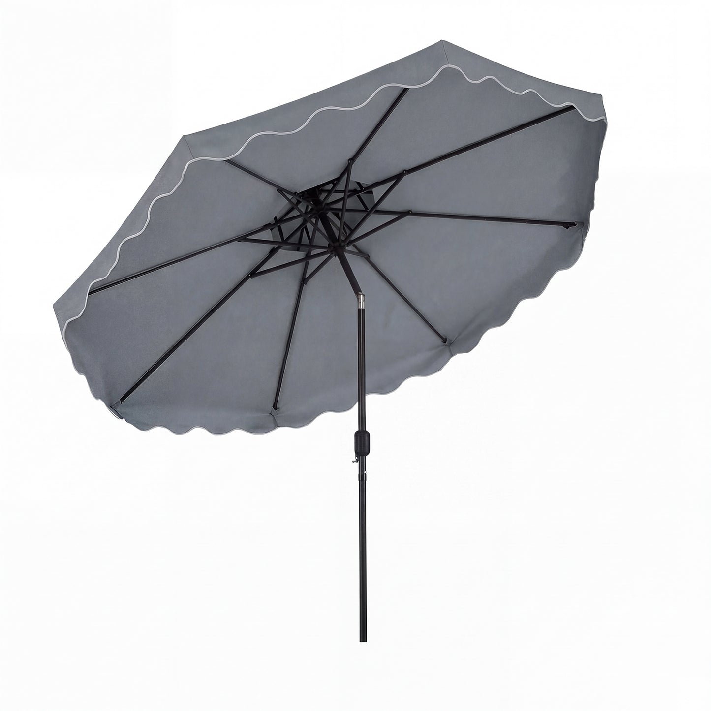 10 Feet Patio Umbrella, Push Button Tilt, Crank, Gray Outdoor Umbrellas Gray at Gallery Canada