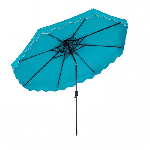 10 Feet Patio Umbrella, Push Button Tilt, Crank, Turquoise