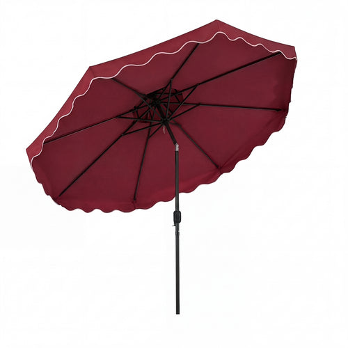 10 Feet Patio Umbrella, Push Button Tilt, Crank, Wine