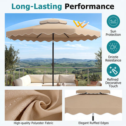 10 Feet Patio Umbrella, Push Button Tilt, Crank, Coffee Outdoor Umbrellas at Gallery Canada