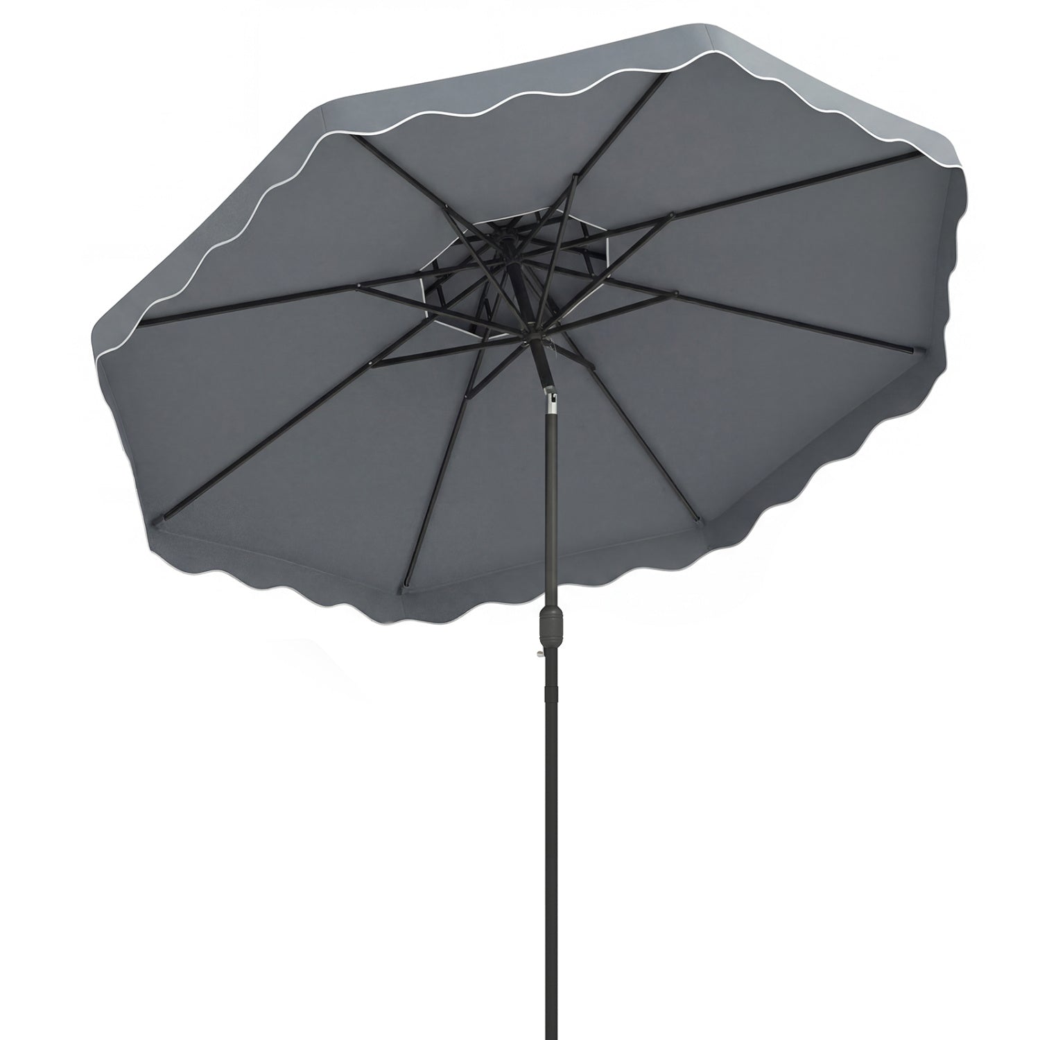 10 Feet Patio Umbrella, Push Button Tilt, Crank, Gray Outdoor Umbrellas at Gallery Canada