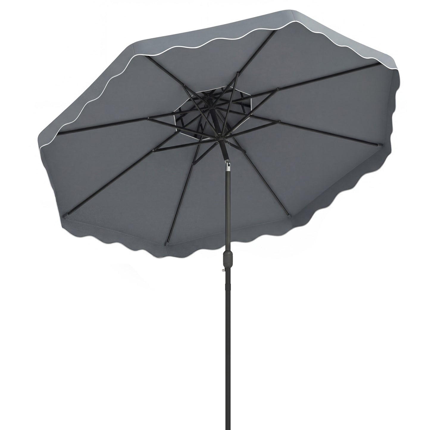 10 Feet Patio Umbrella, Push Button Tilt, Crank, Gray Outdoor Umbrellas at Gallery Canada