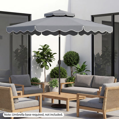 10 Feet Patio Umbrella, Push Button Tilt, Crank, Gray Outdoor Umbrellas at Gallery Canada