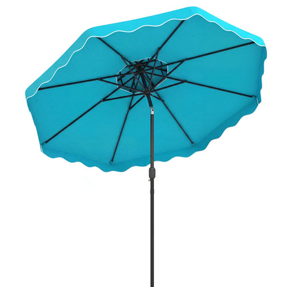 10 Feet Patio Umbrella, Push Button Tilt, Crank, Turquoise Outdoor Umbrellas at Gallery Canada
