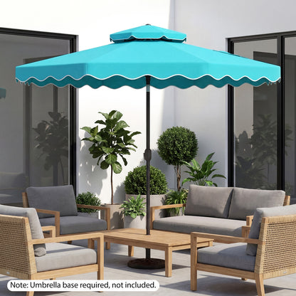 10 Feet Patio Umbrella, Push Button Tilt, Crank, Turquoise Outdoor Umbrellas at Gallery Canada