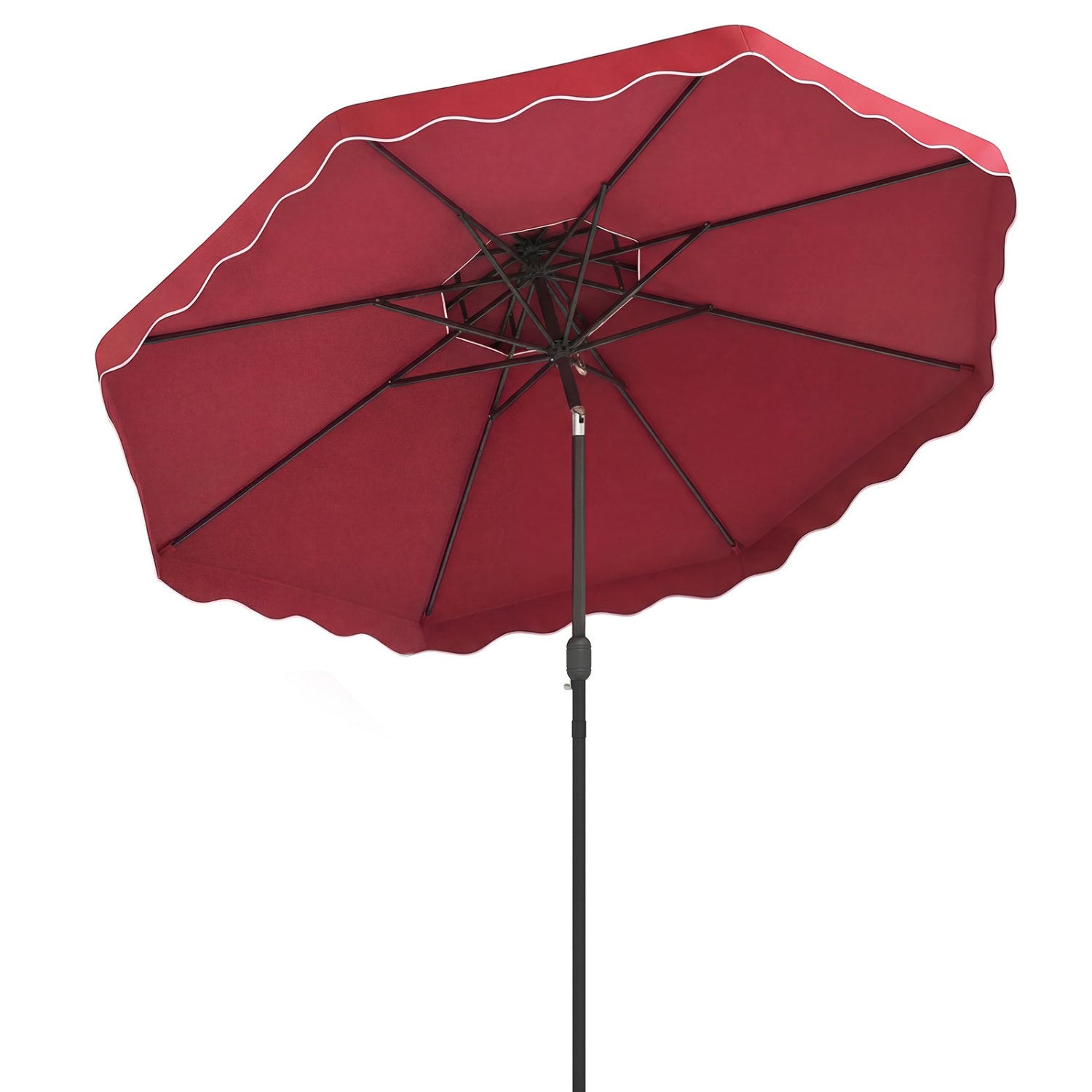 10 Feet Patio Umbrella, Push Button Tilt, Crank, Wine Outdoor Umbrellas at Gallery Canada