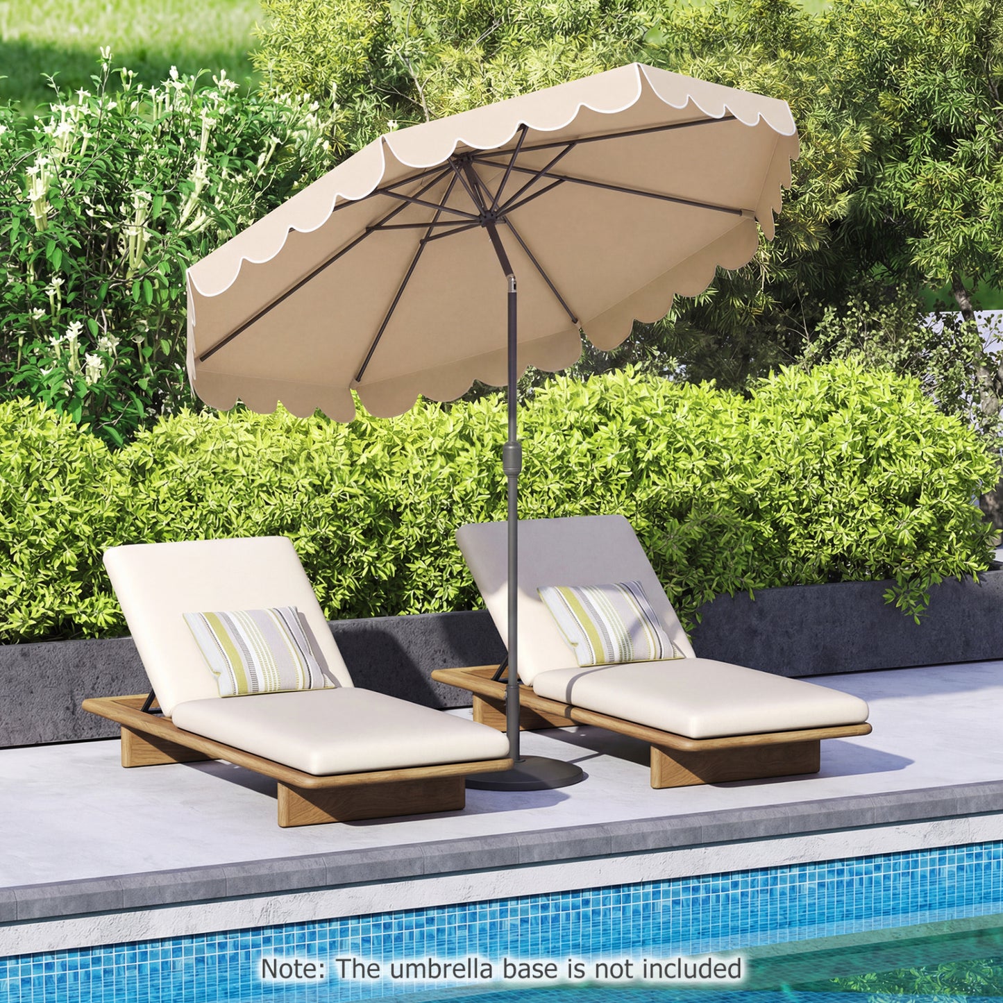10 Feet Patio Umbrella, Crank Tilt Adjustment, Beige