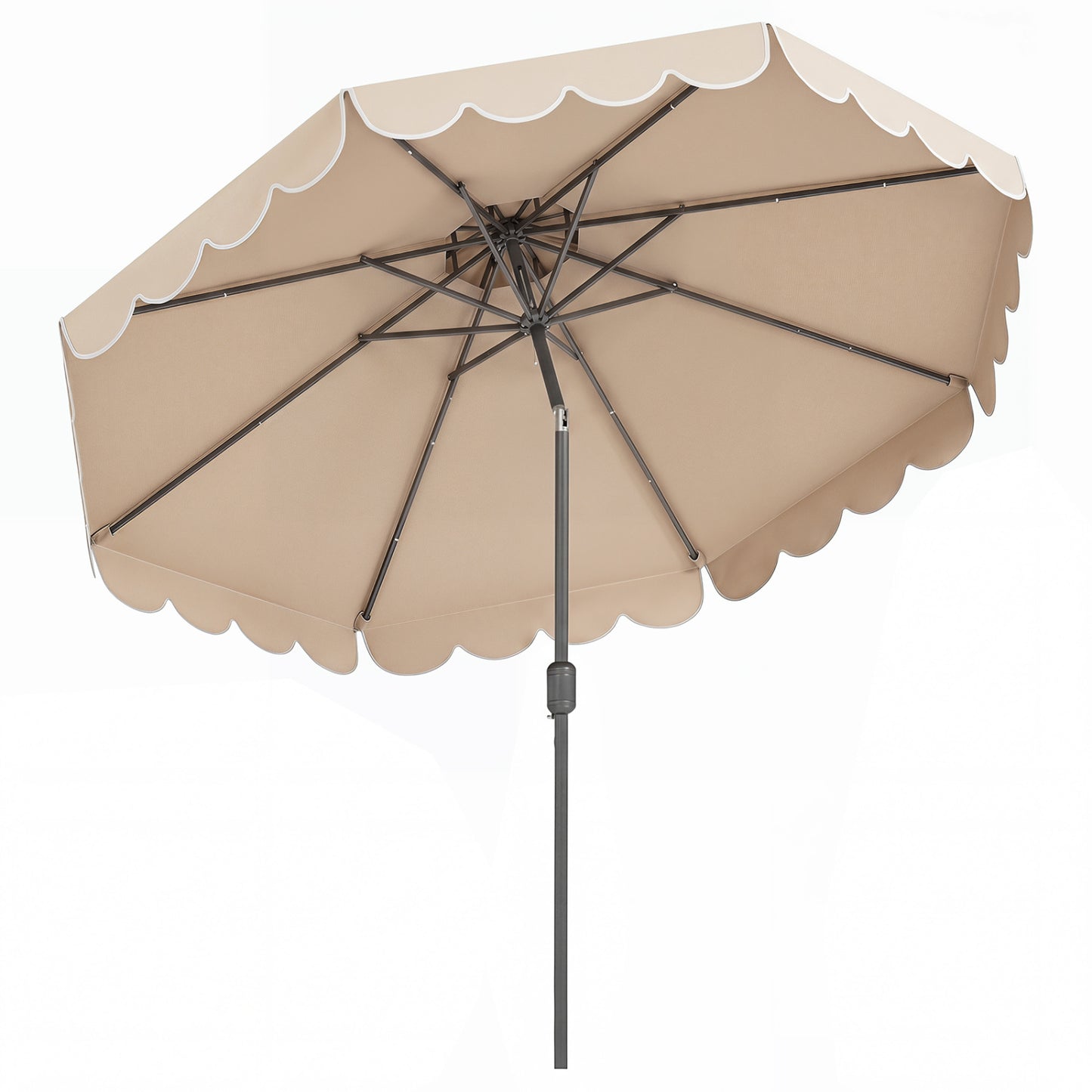 10 Feet Patio Umbrella, Crank Tilt Adjustment, Beige
