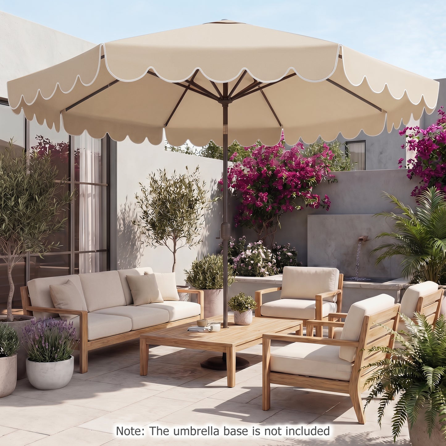 10 Feet Patio Umbrella, Crank Tilt Adjustment, Beige