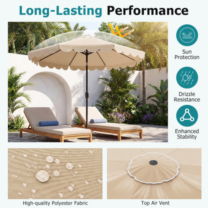 10 Feet Patio Umbrella, Crank Tilt Adjustment, Beige