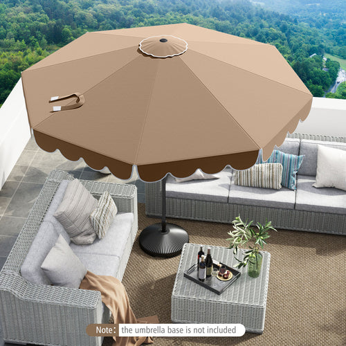 10 Feet Patio Umbrella, Outdoor Market Umbrella, Crank Tilt Adjustment, Coffee