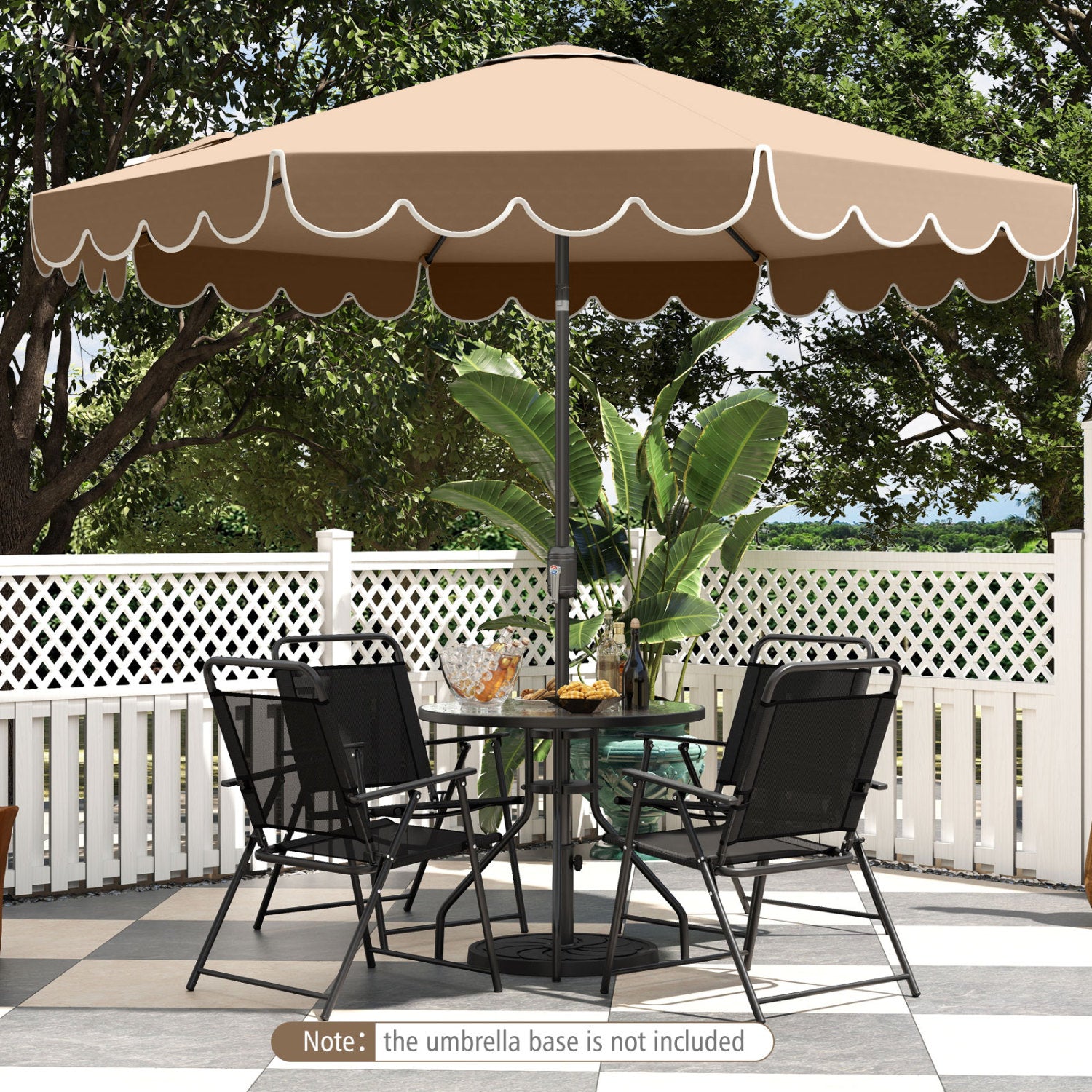 10 Feet Patio Umbrella, Outdoor Market Umbrella, Crank Tilt Adjustment, Coffee Outdoor Umbrellas at Gallery Canada