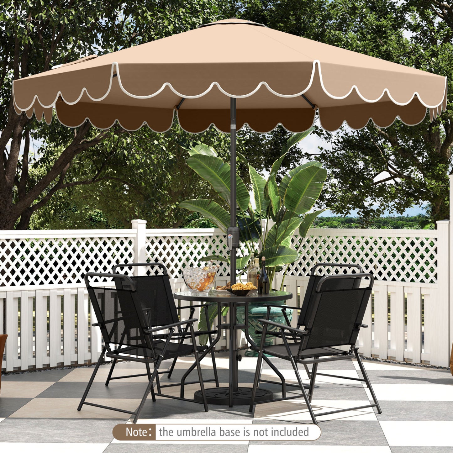 10 Feet Patio Umbrella, Outdoor Market Umbrella, Crank Tilt Adjustment, Coffee Outdoor Umbrellas at Gallery Canada