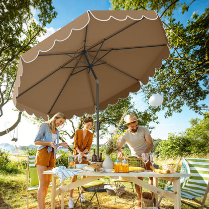 10 Feet Patio Umbrella, Outdoor Market Umbrella, Crank Tilt Adjustment, Coffee Outdoor Umbrellas at Gallery Canada