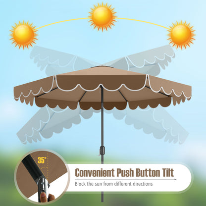 10 Feet Patio Umbrella, Outdoor Market Umbrella, Crank Tilt Adjustment, Coffee Outdoor Umbrellas at Gallery Canada