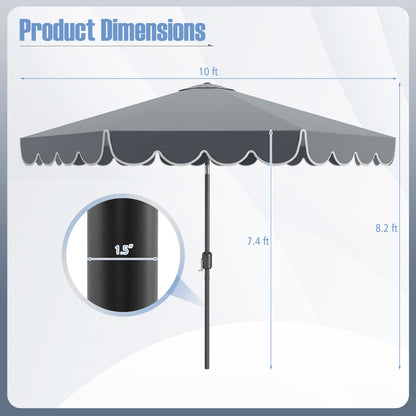 10 Feet Outdoor Patio Umbrella, Crank Tilt Adjustment, Gray Outdoor Umbrellas at Gallery Canada