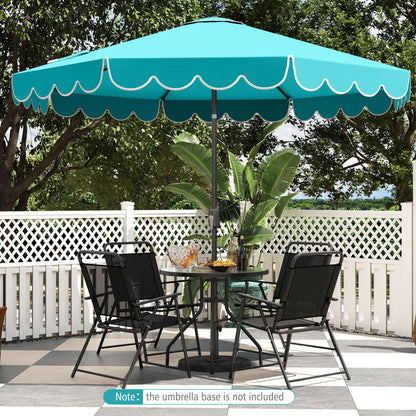 10 Feet Patio Umbrella, Crank Tilt Adjustment, Turquoise
