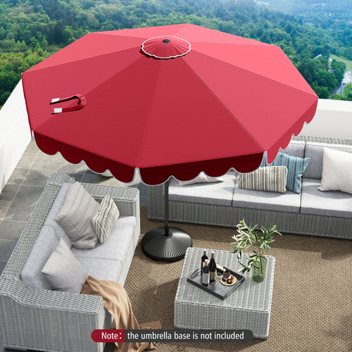 10 Feet Patio Umbrella, Crank Tilt Adjustment, Wine