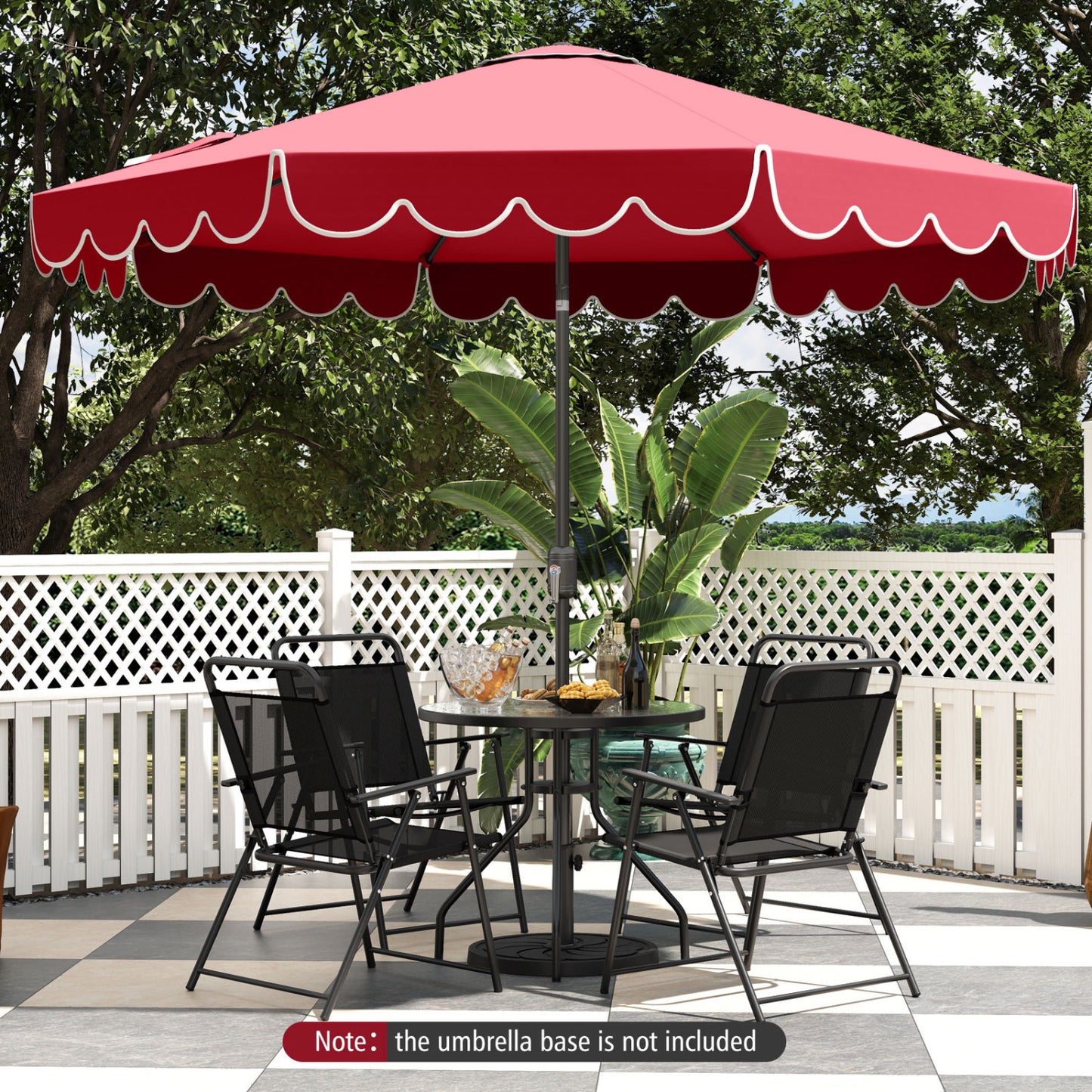 10 Feet Patio Umbrella, Crank Tilt Adjustment, Wine