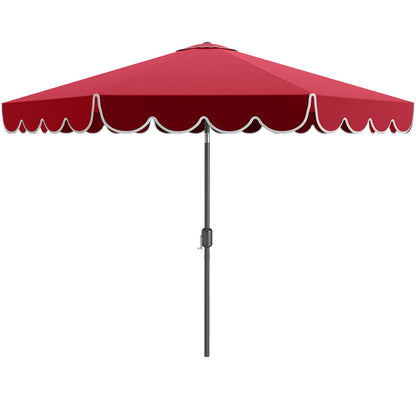 10 Feet Patio Umbrella, Crank Tilt Adjustment, Wine