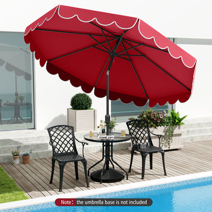 10 Feet Patio Umbrella, Crank Tilt Adjustment, Wine