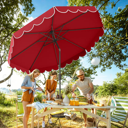 10 Feet Patio Umbrella, Crank Tilt Adjustment, Wine