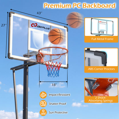 Portable Basketball Hoop, 10 Feet, Outdoor For Adults, Black Sport Equipments at Gallery Canada