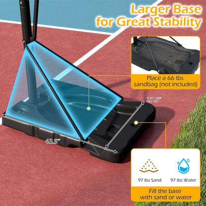 Portable Basketball Hoop, 10 Feet, Outdoor For Adults, Black Sport Equipments at Gallery Canada