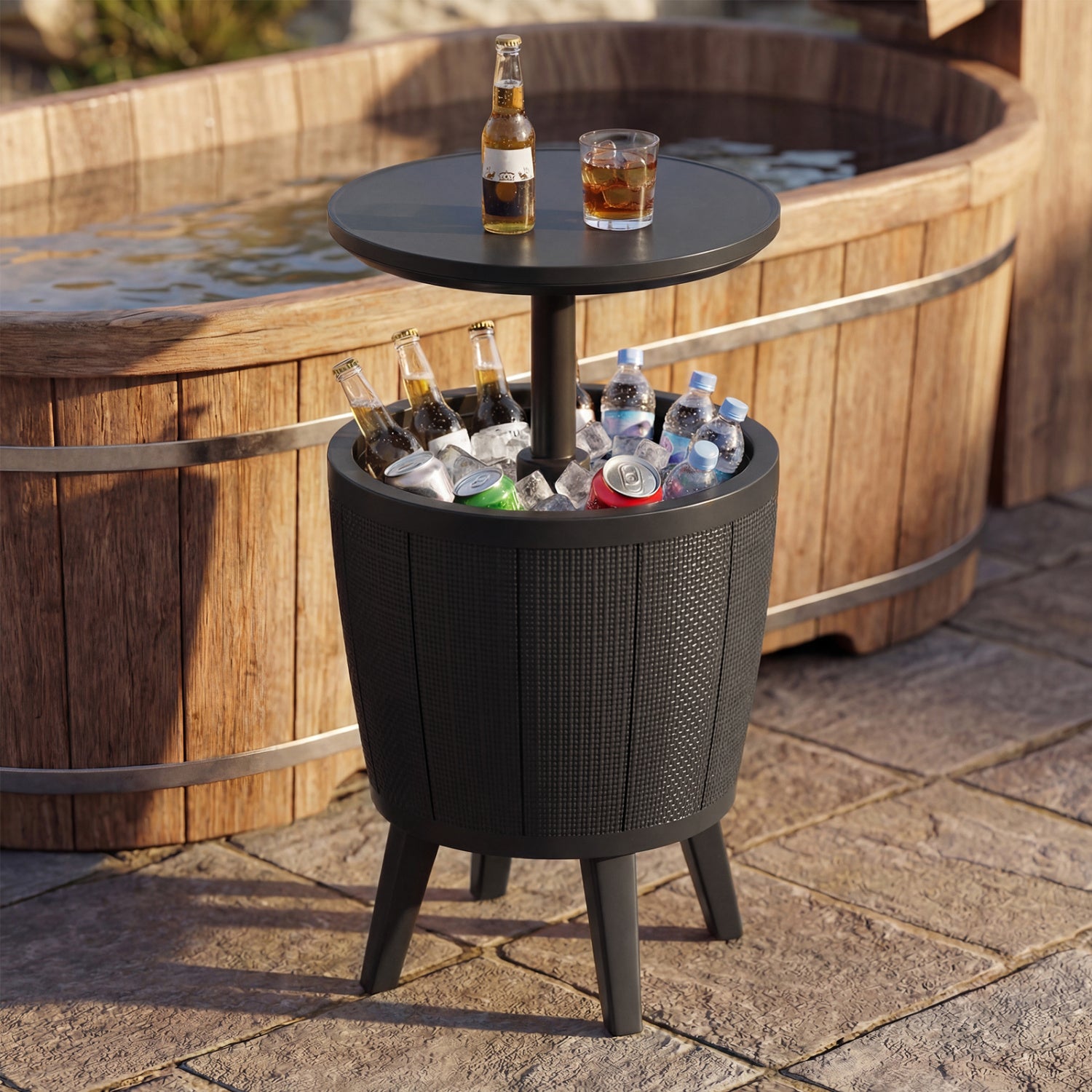 10 Gallon Beer And Wine Cooler, Lift-Top, Drainage Plug, Black Coolers at Gallery Canada