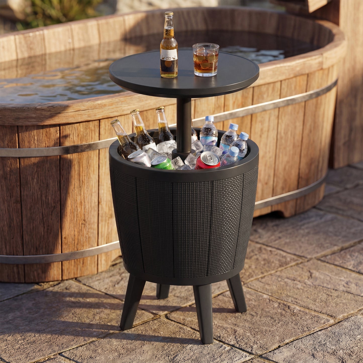 10 Gallon Beer And Wine Cooler, Lift-Top, Drainage Plug, Black Coolers at Gallery Canada