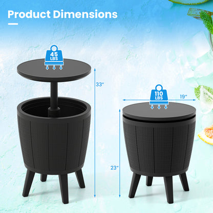 10 Gallon Beer And Wine Cooler, Lift-Top, Drainage Plug, Black Coolers at Gallery Canada
