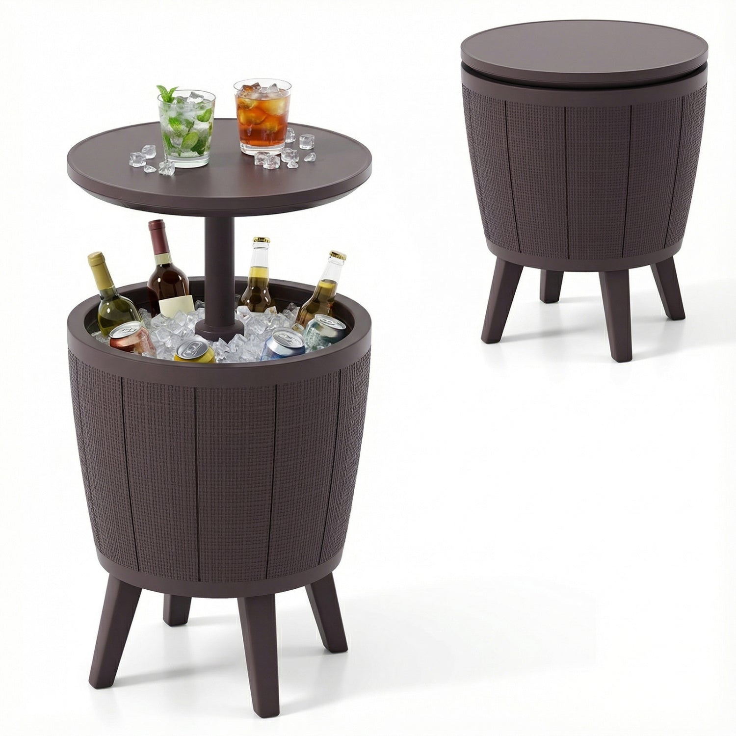 10 Gallon Beer And Wine Cooler, Lift-Top, Drainage Plug, Brown Coolers Brown at Gallery Canada
