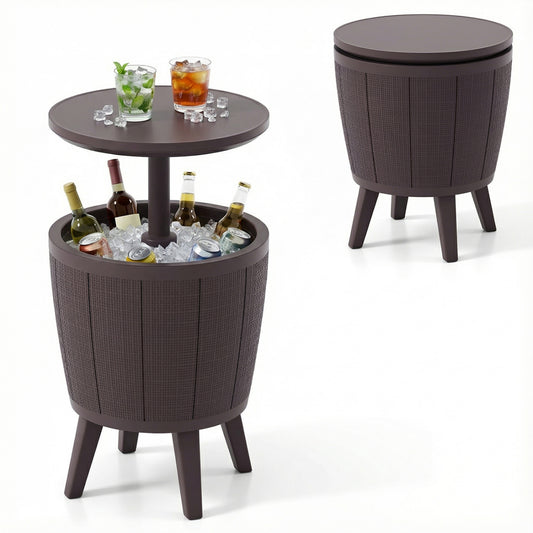 10 Gallon Beer And Wine Cooler, Lift-Top, Drainage Plug, Brown Coolers Brown at Gallery Canada