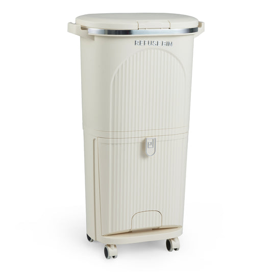 10 Gallon Kitchen Trash Can, Double Layer, Lid, 2 Removable Buckets, Beige Kitchen Trash Cans Beige at Gallery Canada