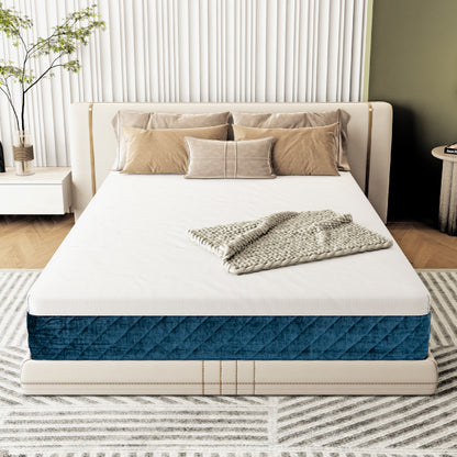 10 Inch Mattress with Jacquard Fabric Cover in a Box-Queen Size, White Mattresses at Gallery Canada